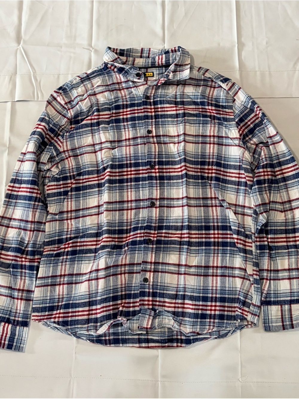 Prince & Fox White, Navy & Red Plaid Button-Down Shirt